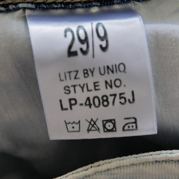 Uniq by Litz Rocker Distressed Wide Leg Acid Wash Jeans size 29 - Picture 6 of 6